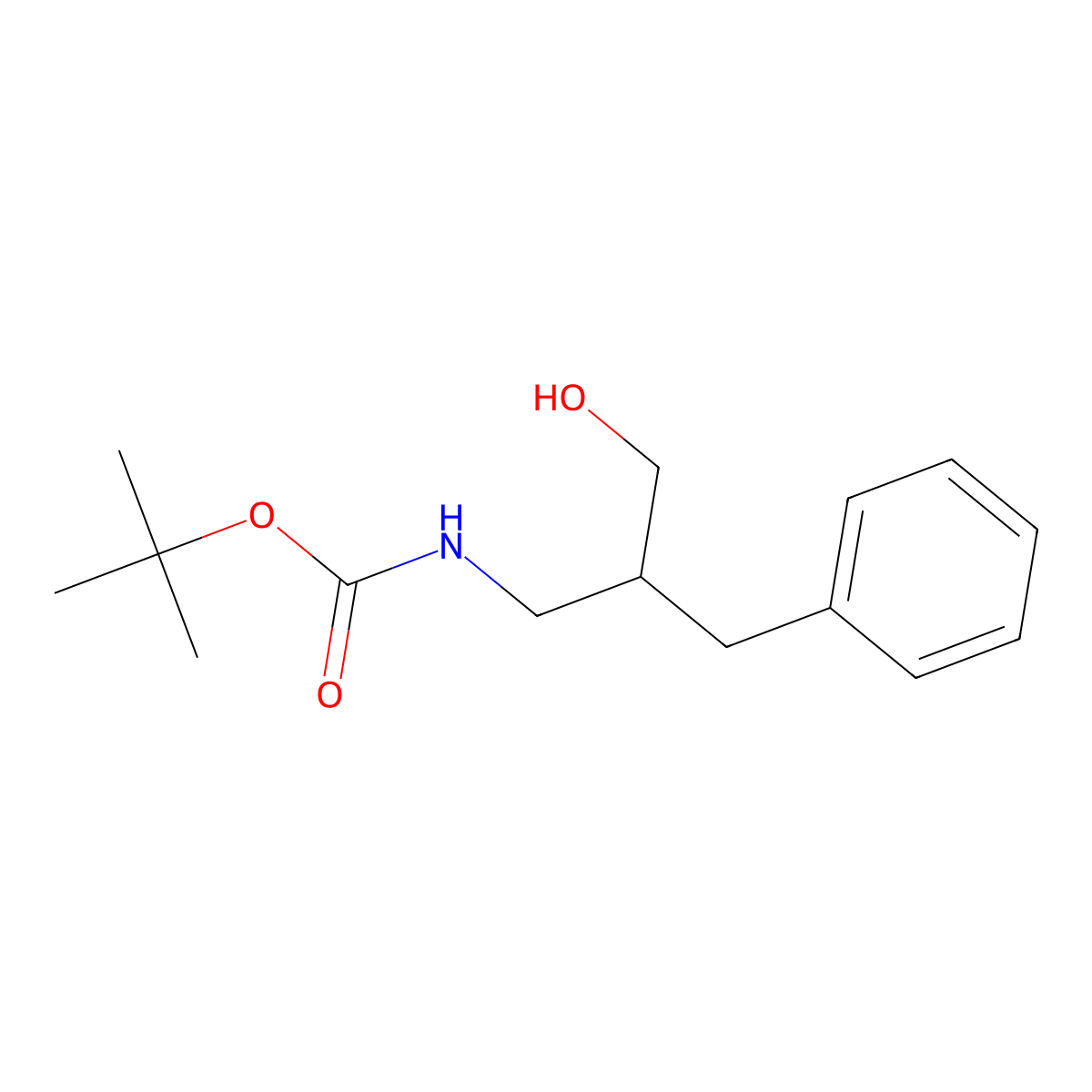 tert-butyl N-(2-benzyl-3-hydroxypropyl)carbamate molecular structure, CAS 1015069-95-0