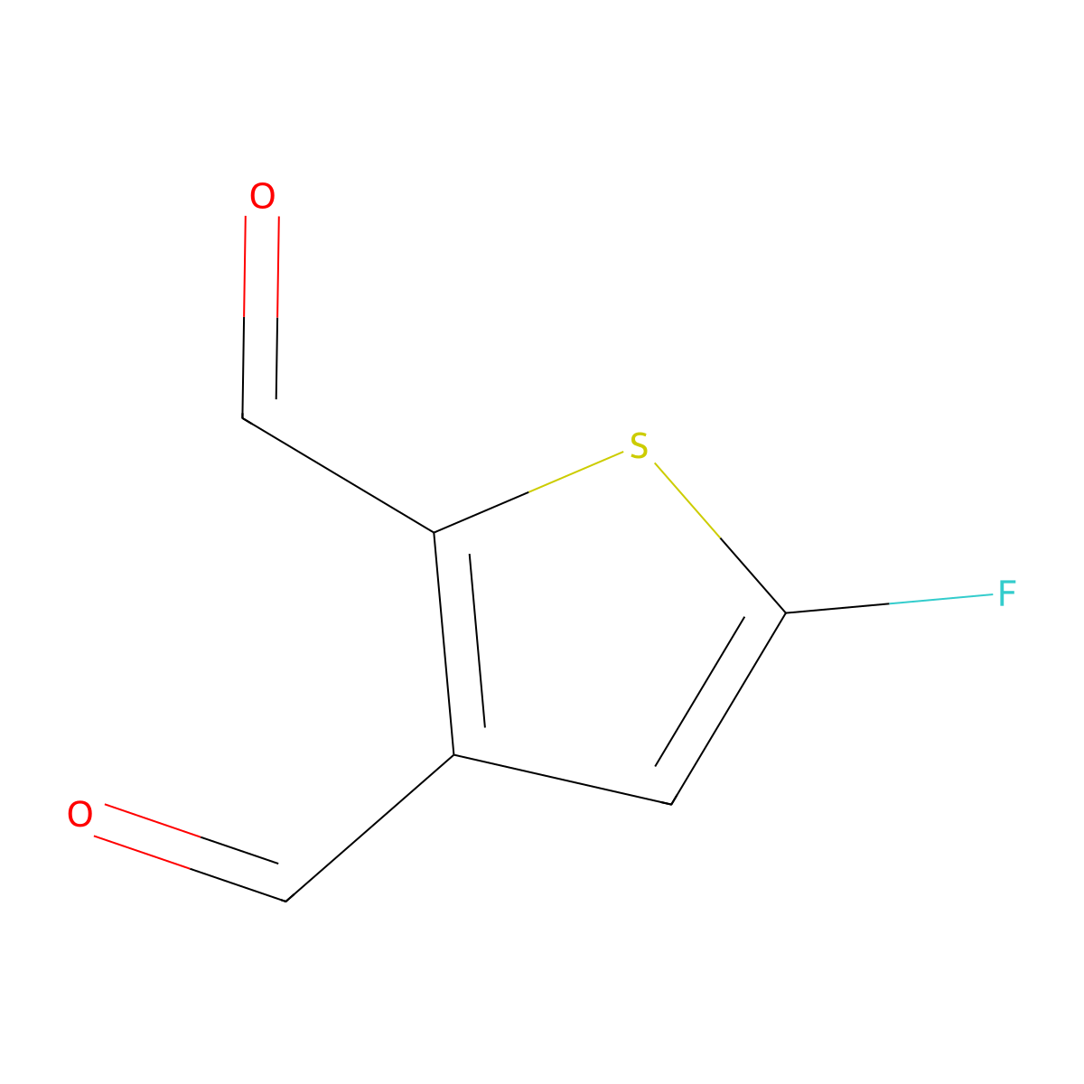 5-Fluoro-2,3-thiophenedicarboxaldehyde molecular structure, CAS 1015071-22-3