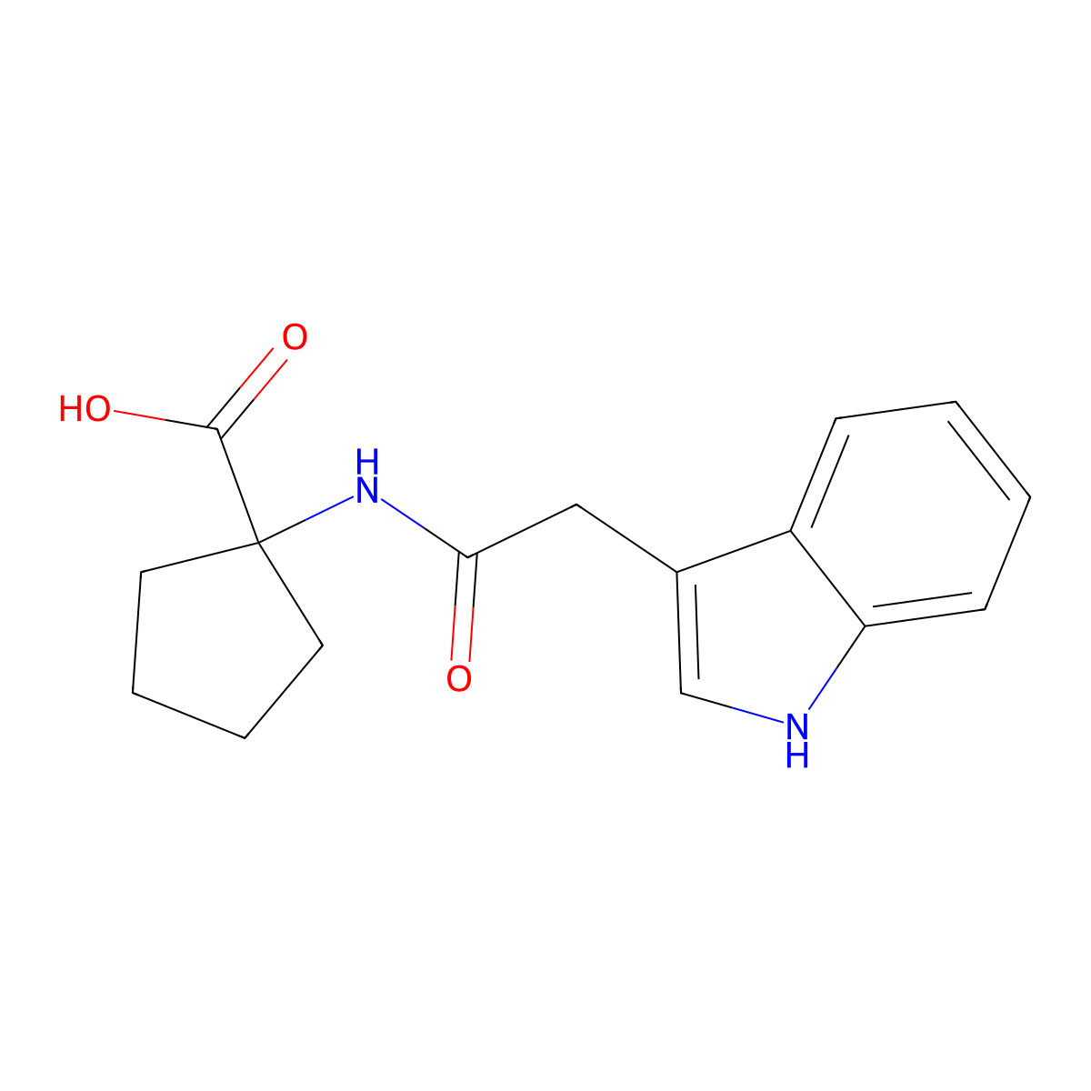 1-[2-(1H-indol-3-yl)acetamido]cyclopentane-1-carboxylic acid molecular structure, CAS 1015074-21-1