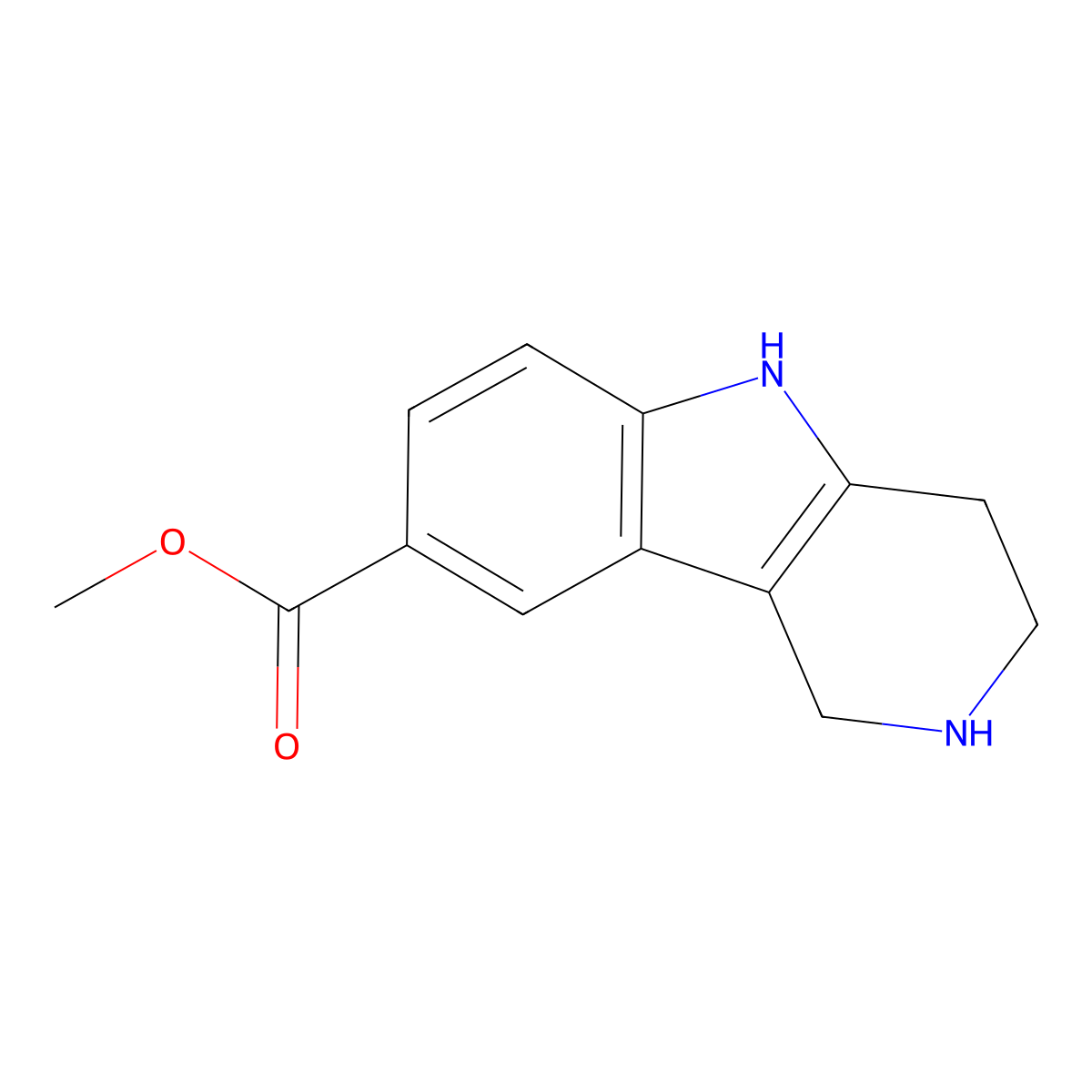 methyl 2,3,4,5-tetrahydro-1H-pyrido[4,3-b]indole-8-carboxylate molecular structure, CAS 1015082-04-8