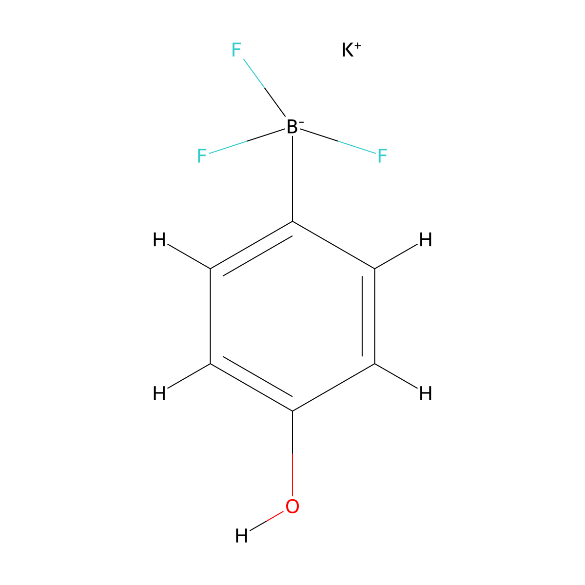 Potassium 4-hydroxyphenyltrifluoroborate molecular structure, CAS 1015082-71-9