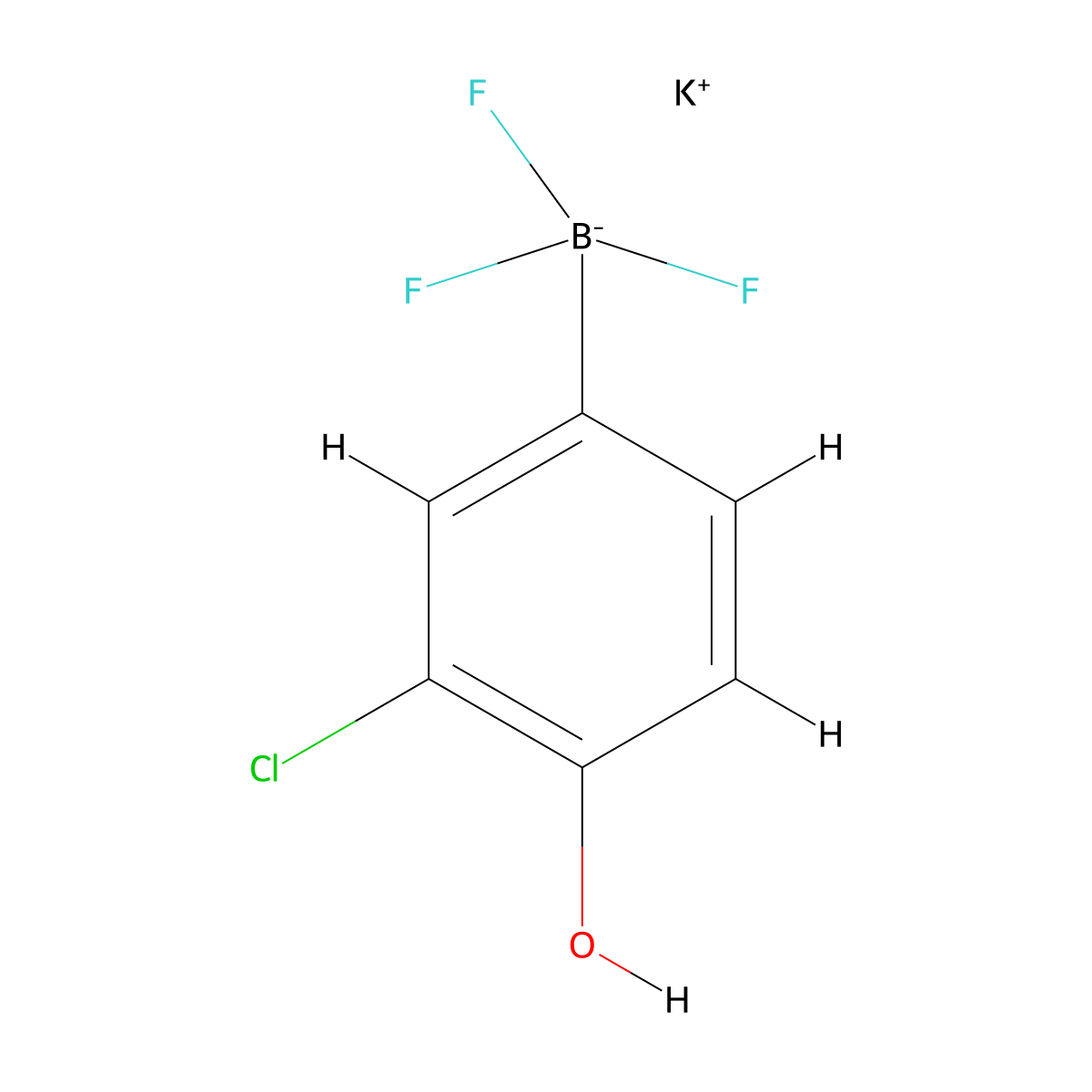 Potassium (3-chloro-4-hydroxyphenyl)(trifluoro)borate(1-) molecular structure, CAS 1015082-74-2
