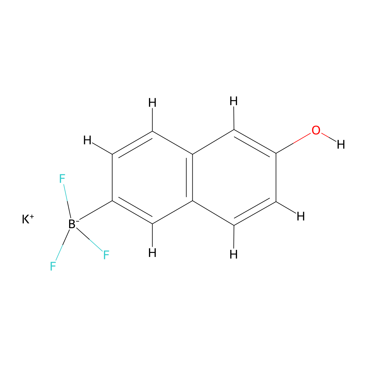 Potassium trifluoro(6-hydroxynaphthalen-2-yl)borate(1-) molecular structure, CAS 1015082-76-4