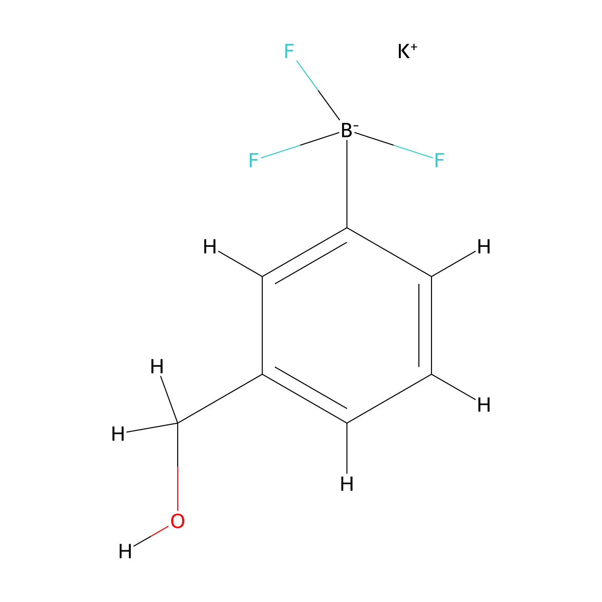 Potassium (3-(hydroxymethyl) phenyl)trifluoroborate molecular structure, CAS 1015082-77-5