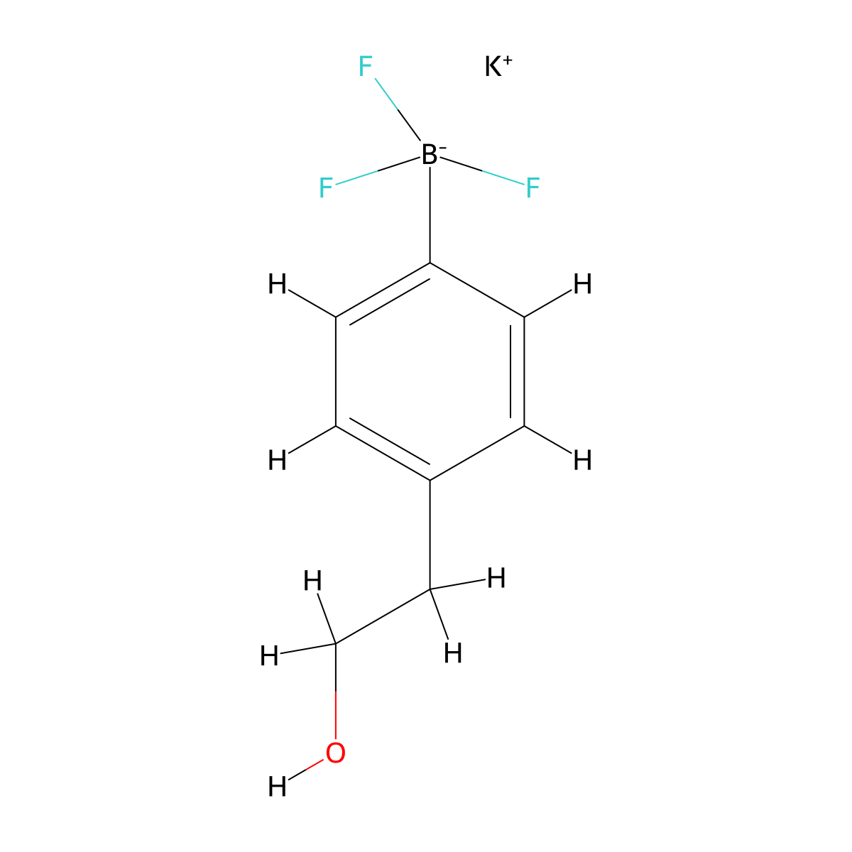 Borate(1-), trifluoro[4-(2-hydroxyethyl)phenyl]-, potassium (1:1), (T-4)- molecular structure, CAS 1015082-81-1