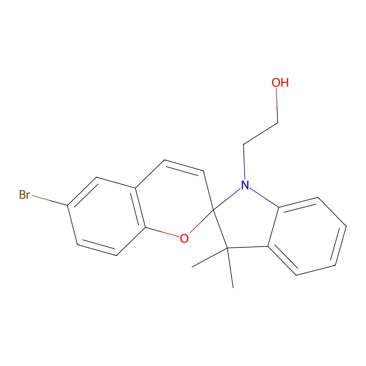 2-(6-Bromo-3',3'-dimethylspiro[chromene-2,2'-indole]-1'-yl)ethanol molecular structure, CAS 101509-72-2