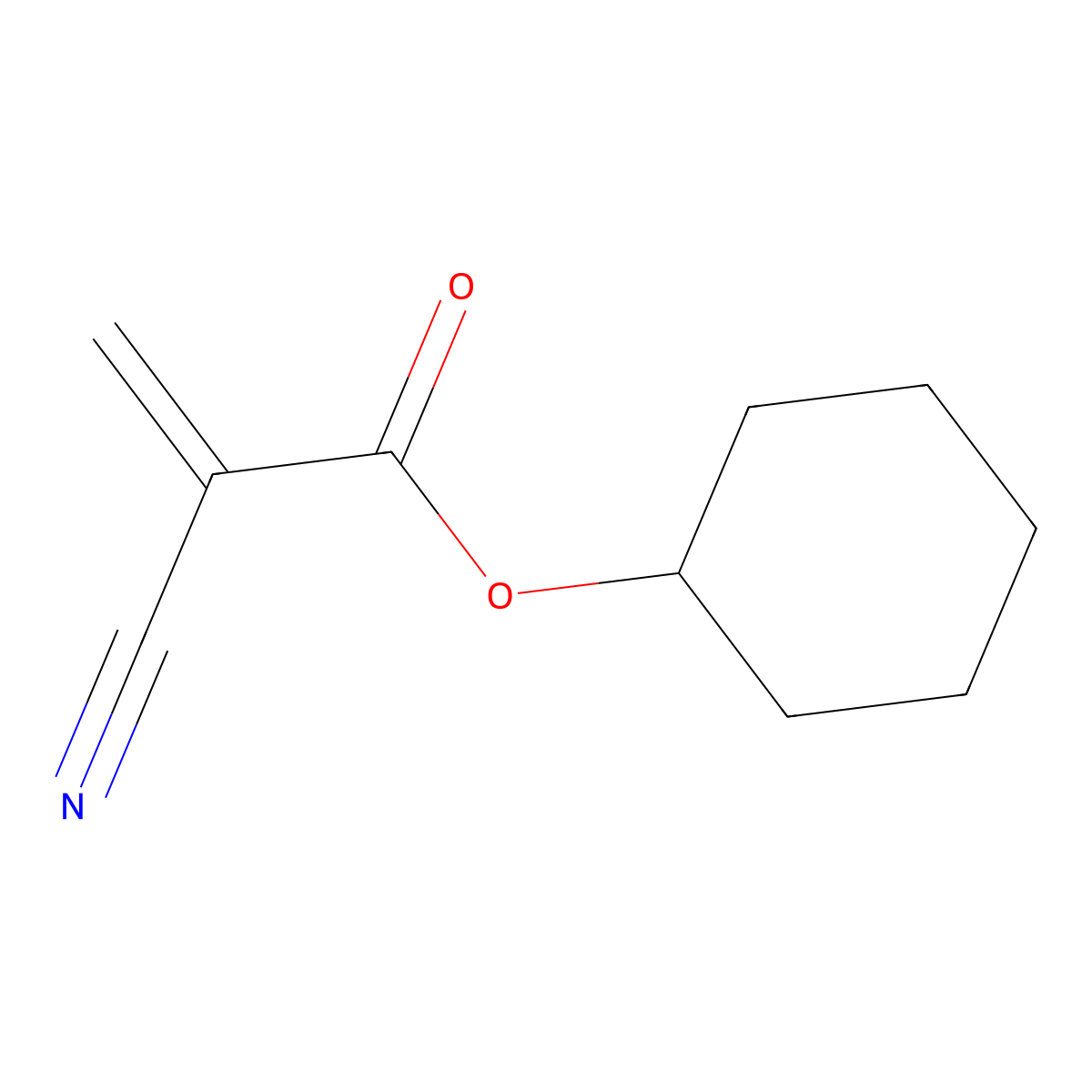 Cyclohexyl 2-cyanoacrylate molecular structure, CAS 10151-78-7