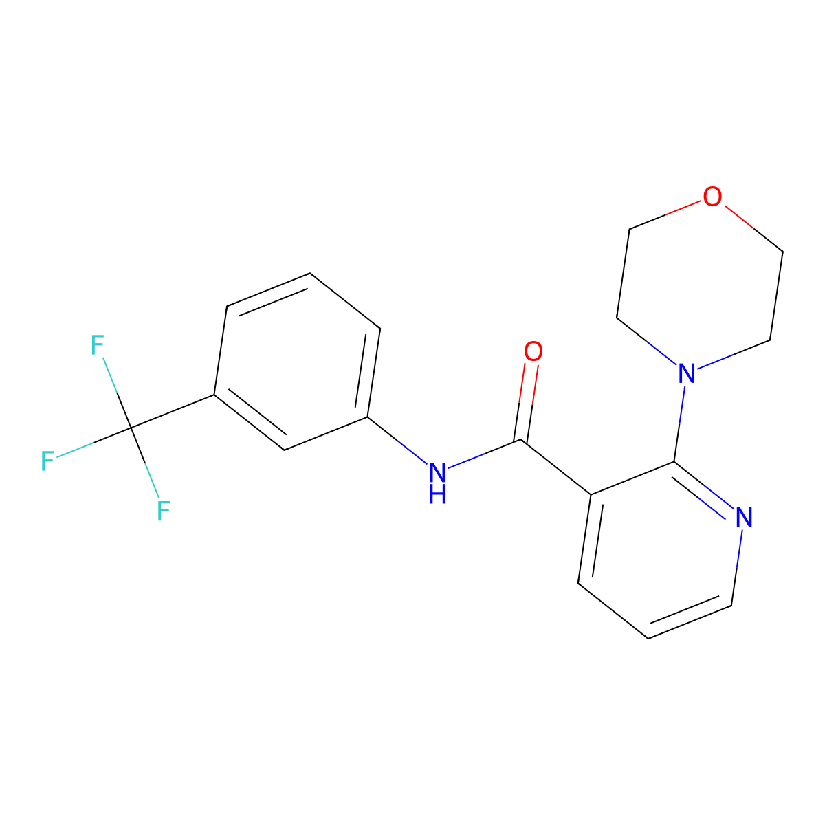 2-morpholin-4-yl-N-[3-(trifluoromethyl)phenyl]pyridine-3-carboxamide molecular structure, CAS 101512-16-7