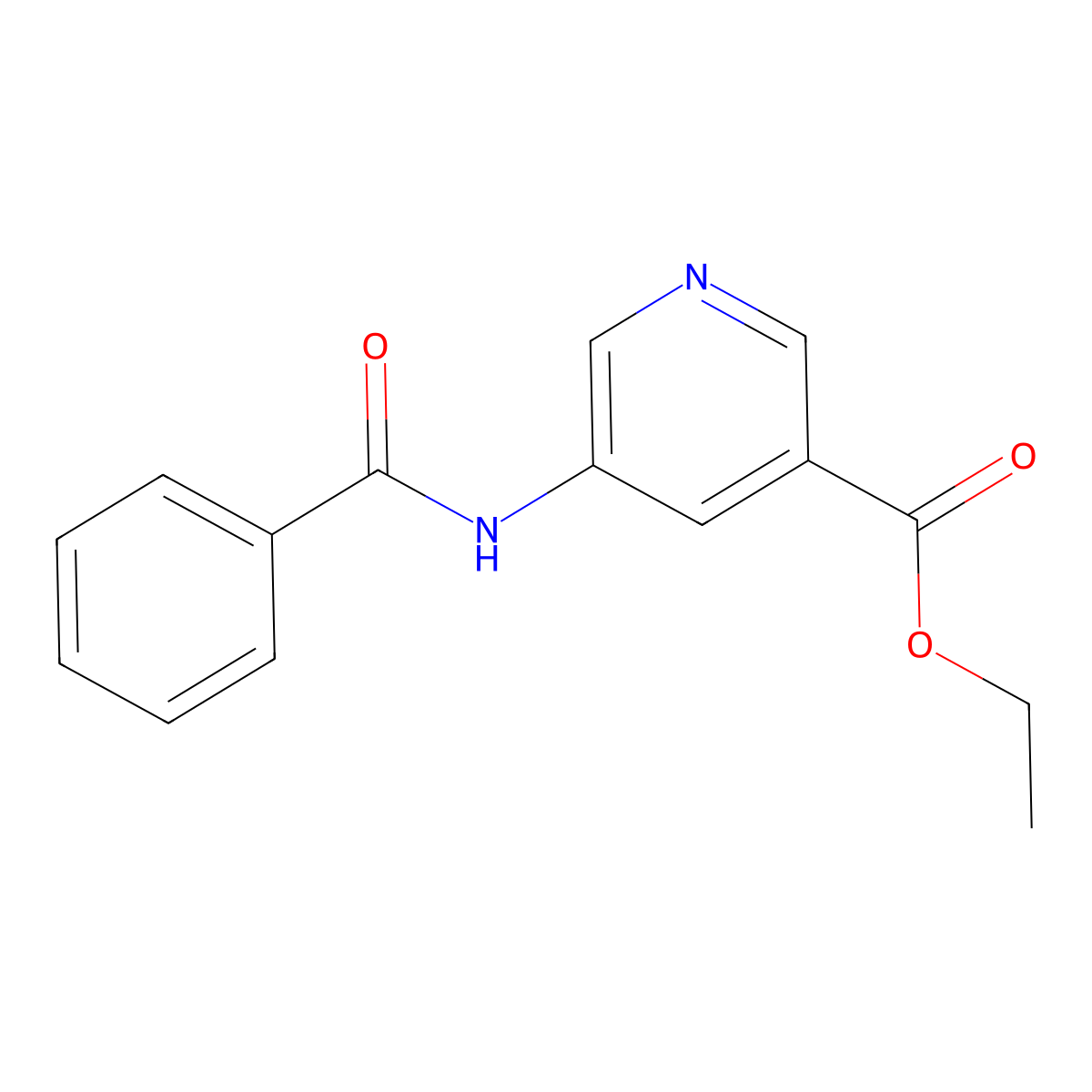 3-Pyridinecarboxylic acid, 5-(benzoylamino)-, ethyl ester molecular structure, CAS 101512-22-5