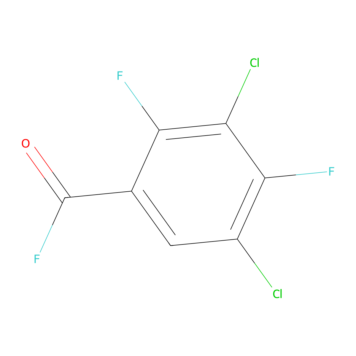 3,5-Dichloro-2,4-difluorobenzoyl fluoride molecular structure, CAS 101513-70-6