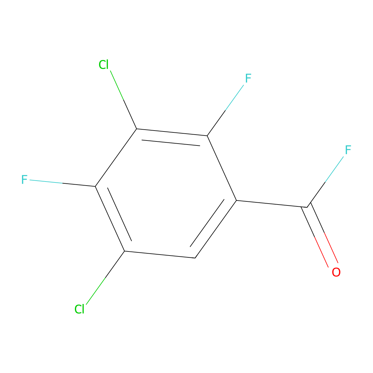 3,5-Dichloro-2,4-difluorobenzoyl fluoride molecular structure, CAS 101513-70-6