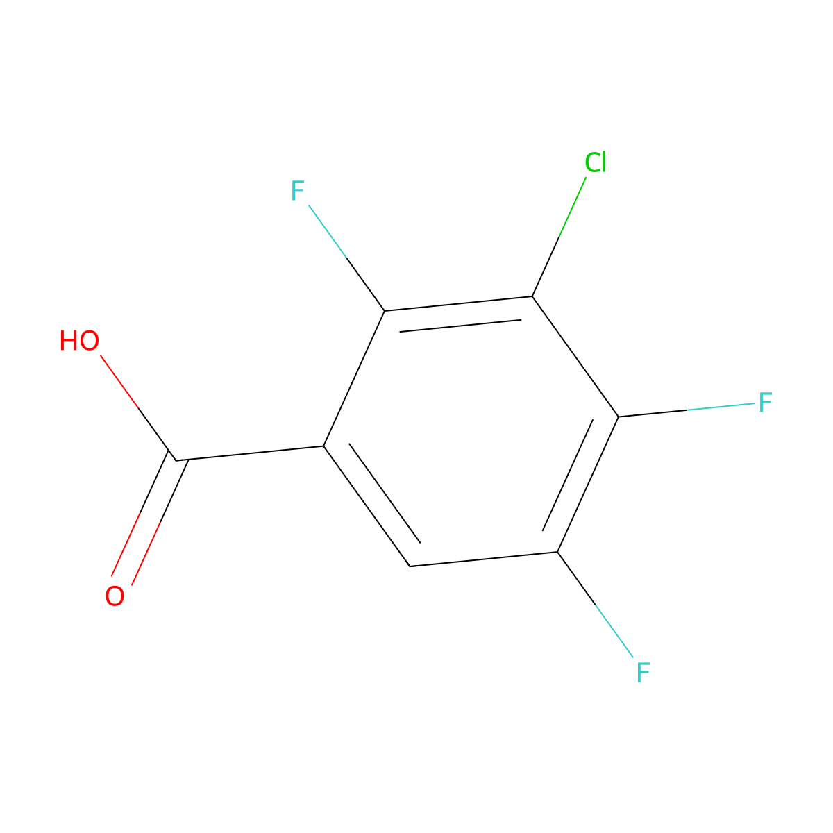 3-Chloro-2,4,5-trifluorobenzoic Acid molecular structure, CAS 101513-77-3