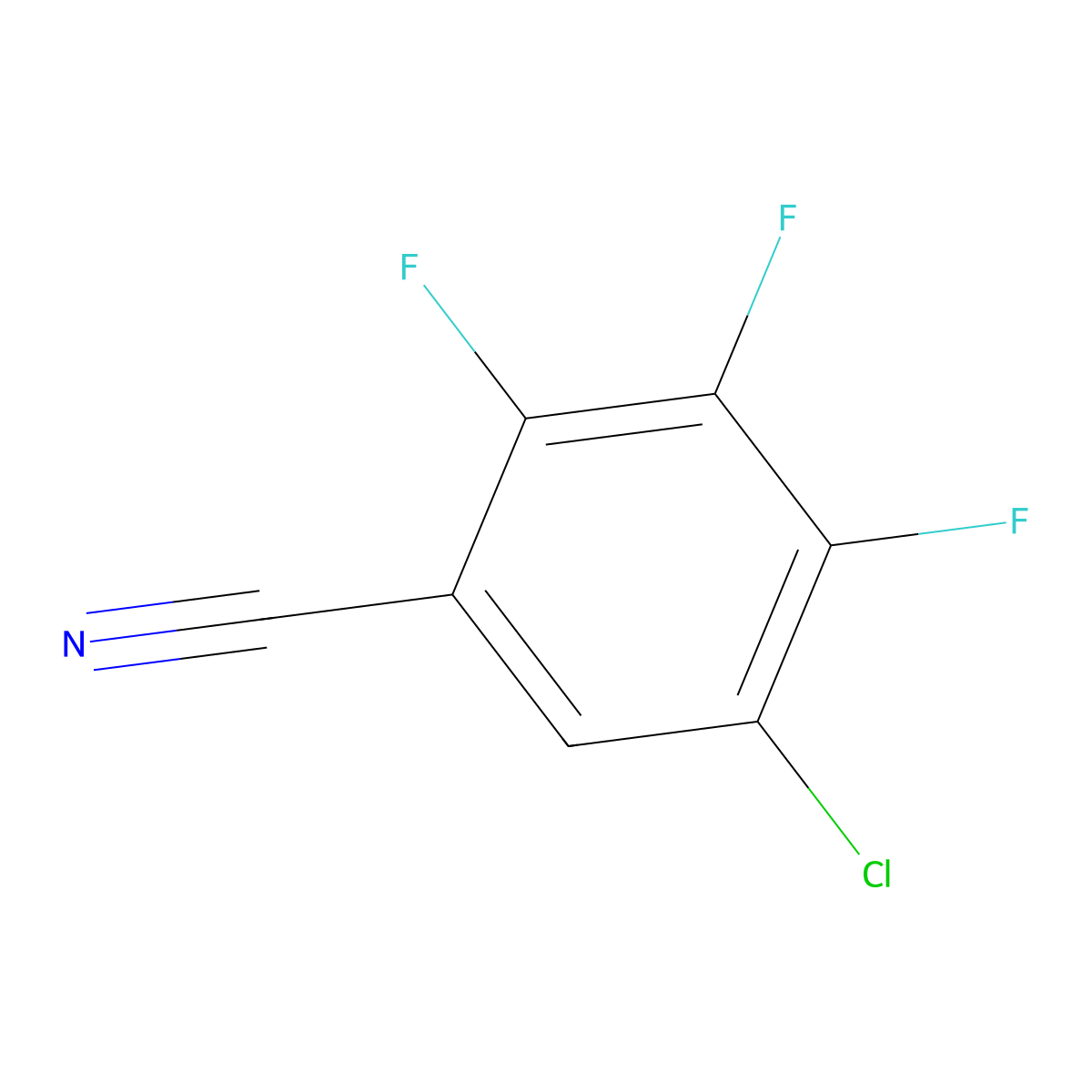 5-Chloro-2,3,4-trifluoro-benzonitrile molecular structure, CAS 101513-81-9