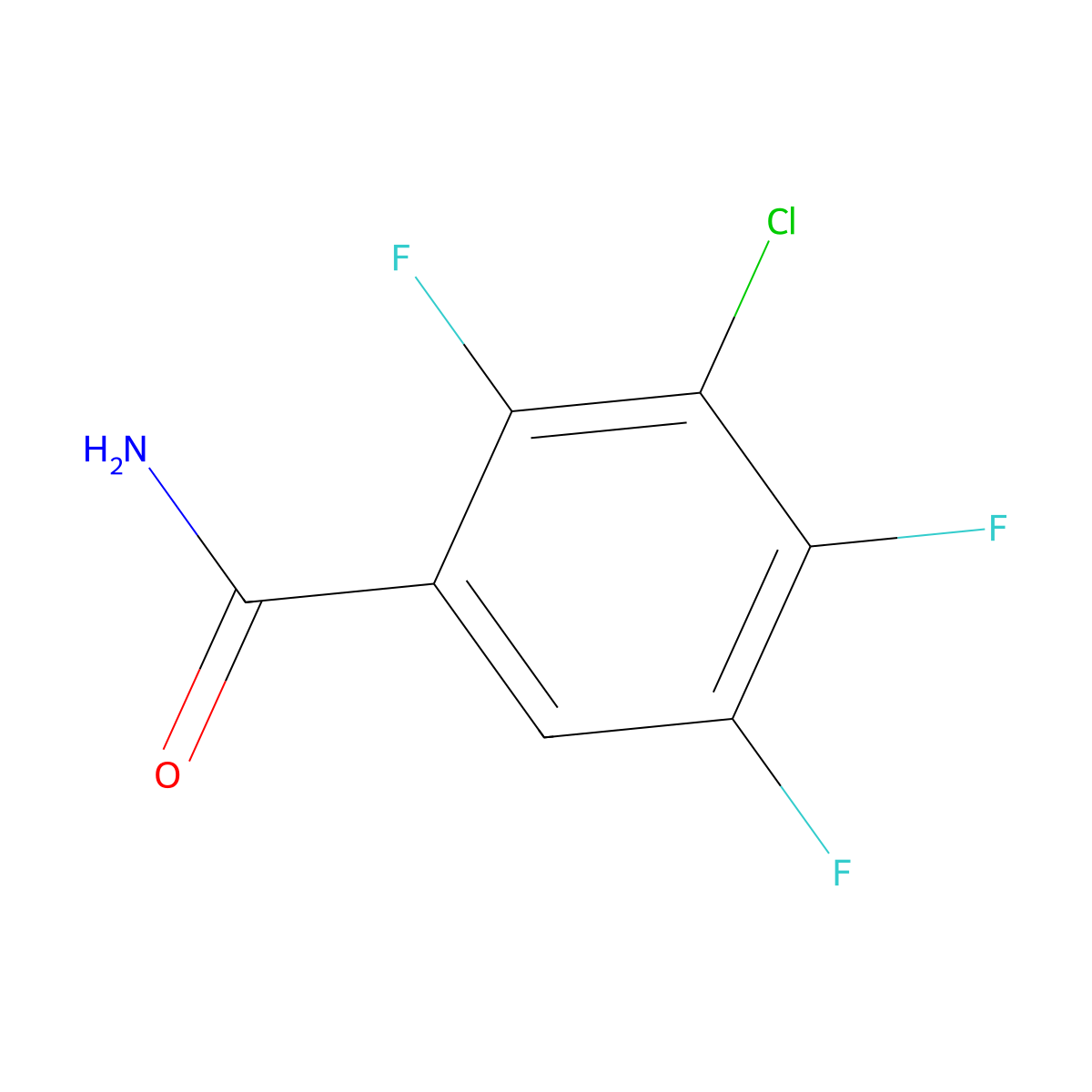 3-Chloro-2,4,5-trifluorobenzamide molecular structure, CAS 101513-85-3
