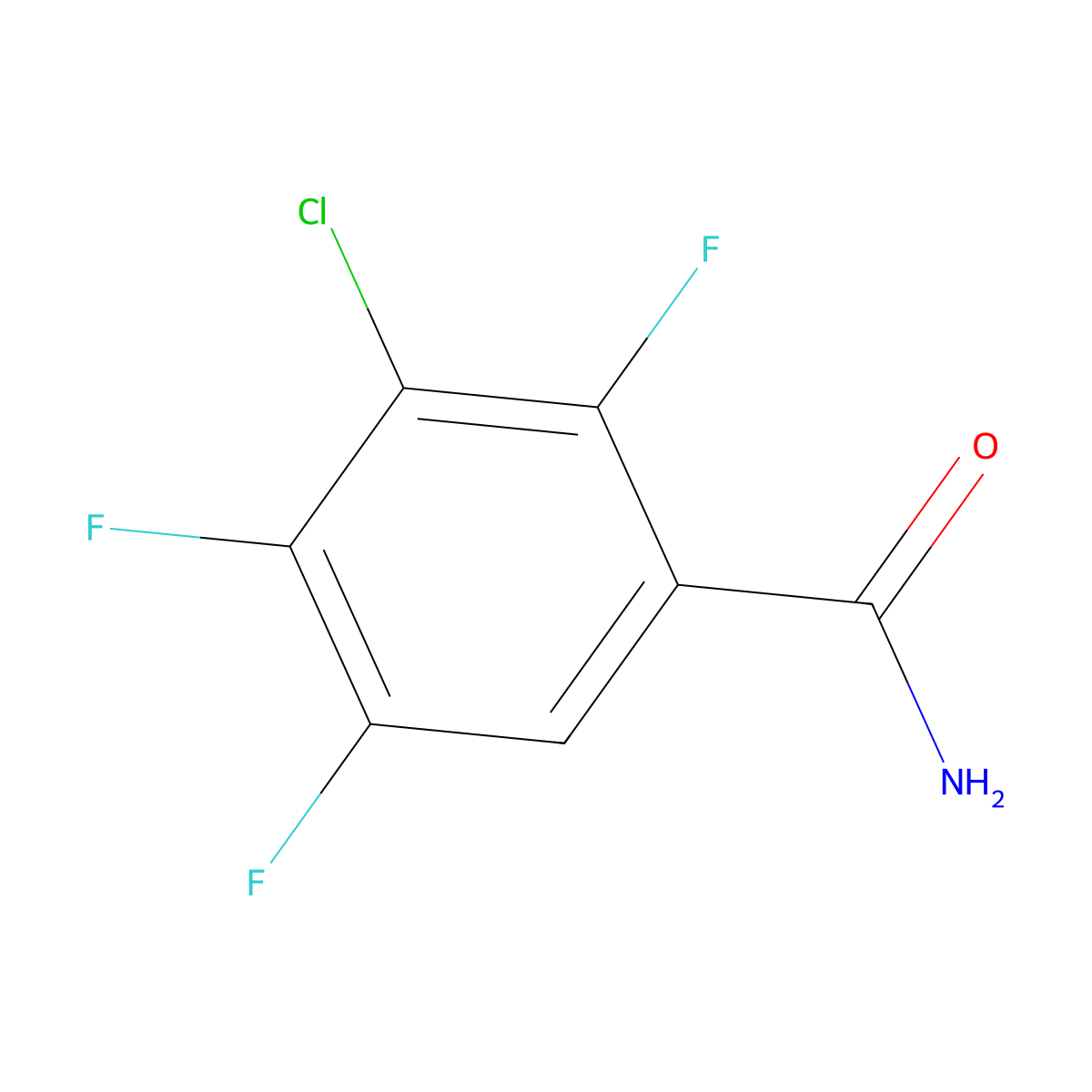 3-Chloro-2,4,5-trifluorobenzamide molecular structure, CAS 101513-85-3