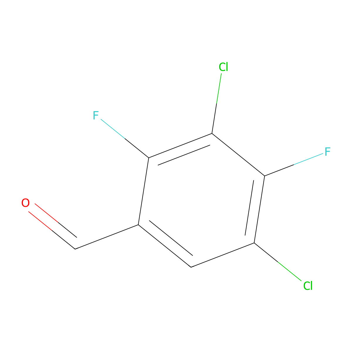 3,5-Dichloro-2,4-difluorobenzaldehyde molecular structure, CAS 101513-94-4