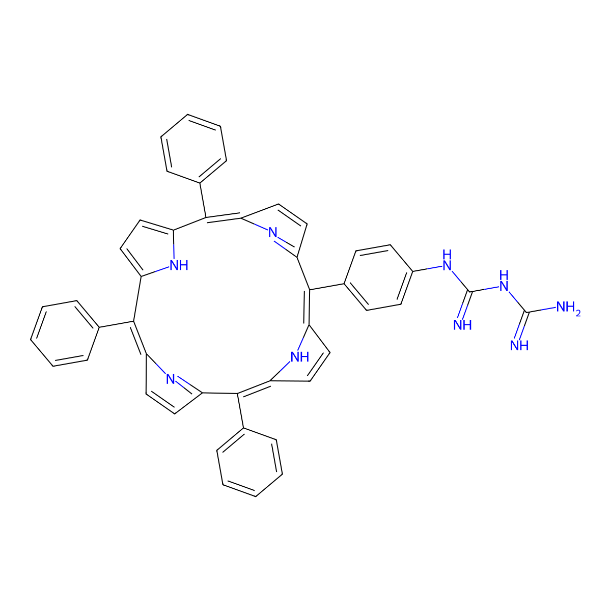 Biguanidinium-porphyrin free molecular structure, CAS 1015136-13-6