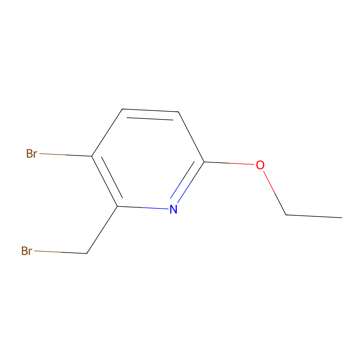 3-Bromo-2-(bromomethyl)-6-ethoxypyridine molecular structure, CAS 1015136-58-9