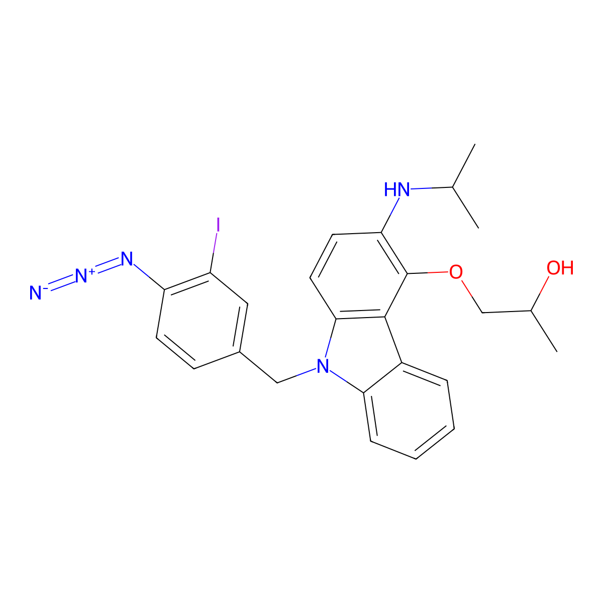 (4-Azido-3-iodobenzyl)carazolol molecular structure, CAS 101515-09-7