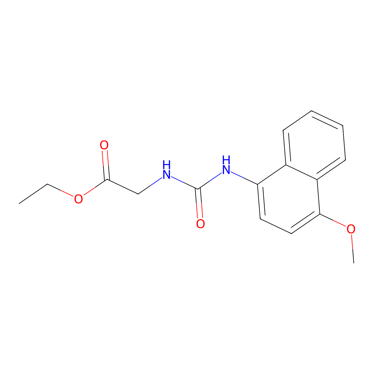 Glycine, N-(4-methoxy-1-naphthylcarbamoyl)-, ethyl ester molecular structure, CAS 101516-97-6