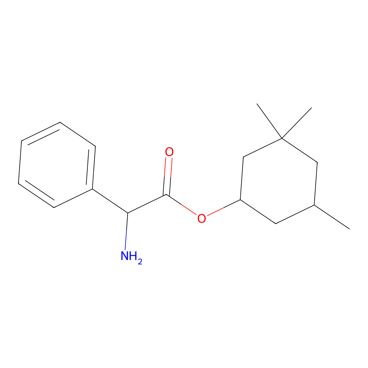 Glycine, 2-phenyl-, 3,3,5-trimethylcyclohexyl ester molecular structure, CAS 101516-98-7