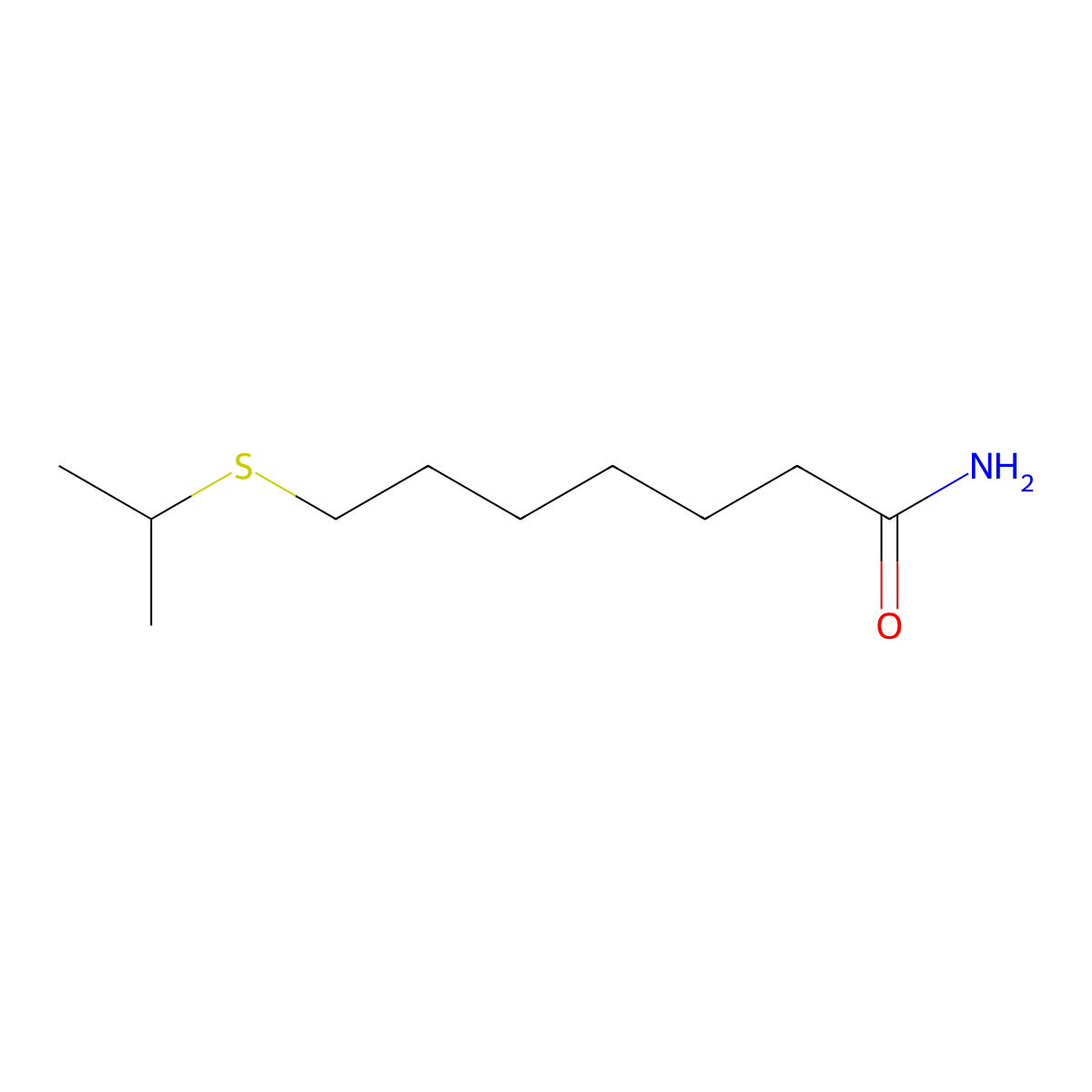 Heptanamide, 7-isopropylthio- molecular structure, CAS 101517-13-9