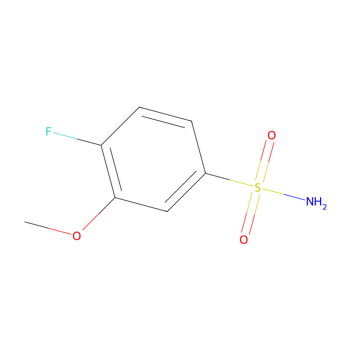 4-Fluoro-3-methoxybenzene-1-sulfonamide molecular structure, CAS 1015171-01-3