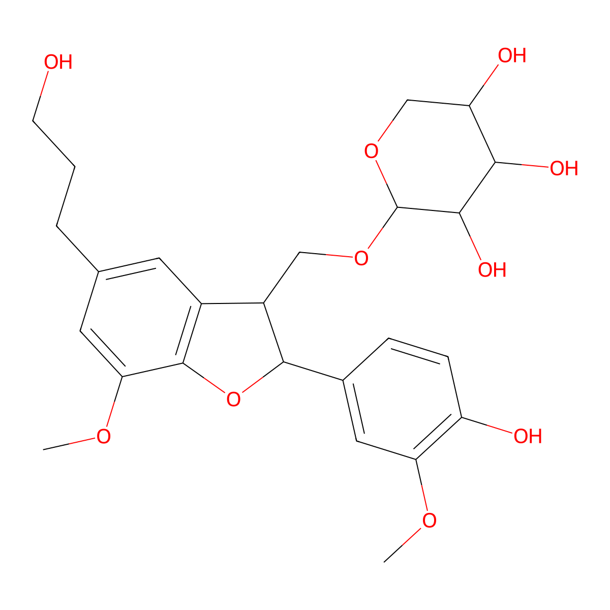 Dihydrodehydrodiconiferyl alcohol 9-O-|A-D-xylopyranoside molecular structure, CAS 1015175-06-0