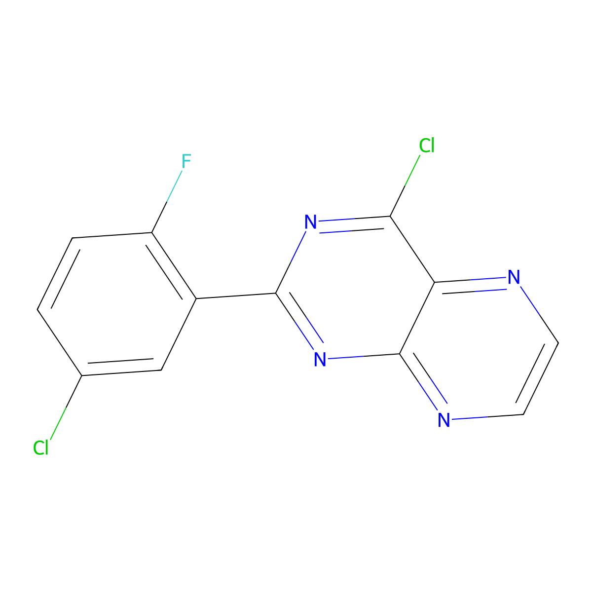 4-Chloro-2-(5-chloro-2-fluorophenyl)pteridine molecular structure, CAS 1015236-21-1