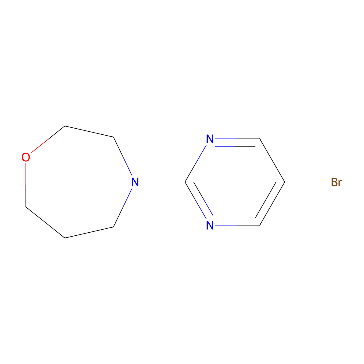 4-(5-Bromopyrimidin-2-yl)-1,4-oxazepane molecular structure, CAS 1015241-95-8