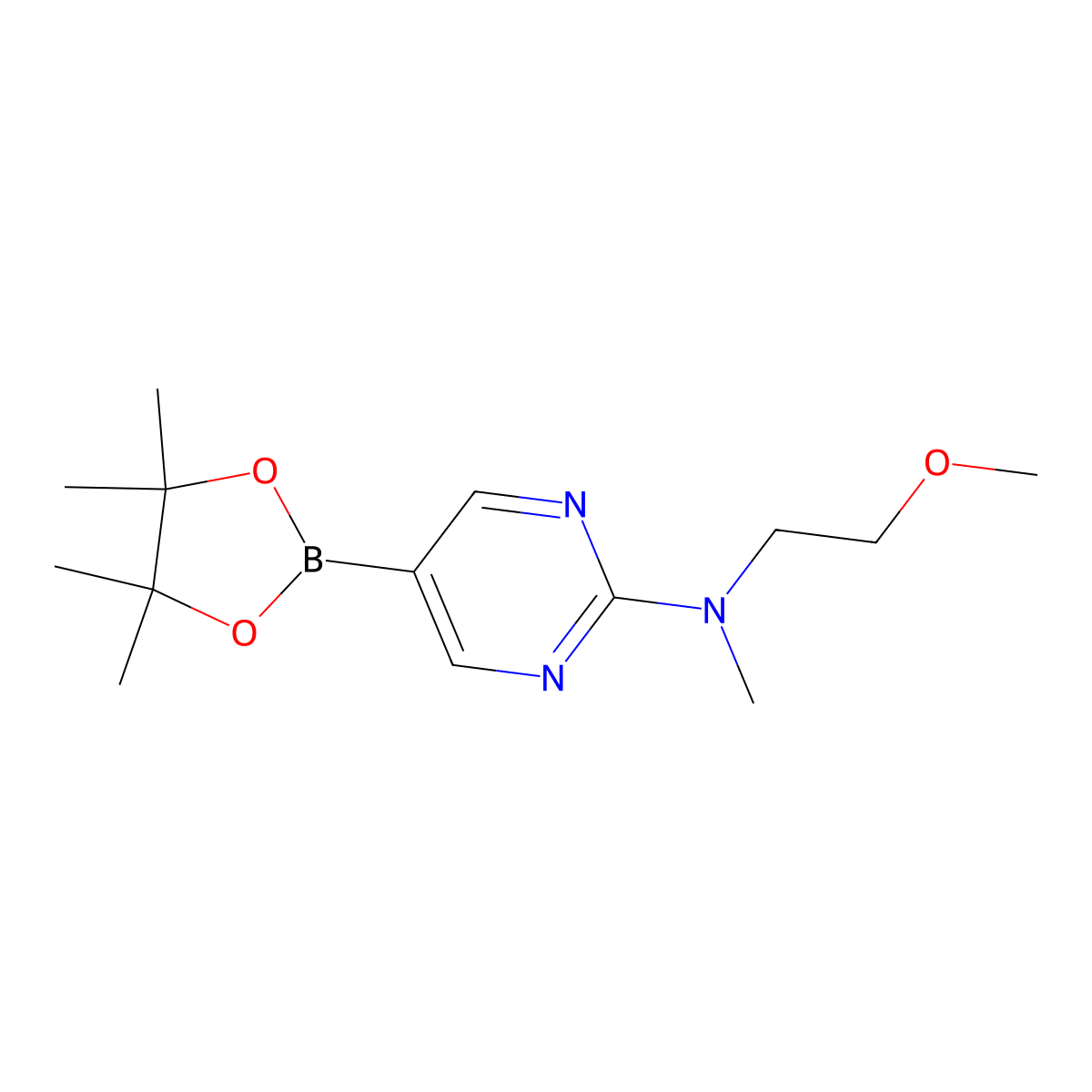 N-(2-methoxyethyl)-N-methyl-5-(4,4,5,5-tetramethyl-1,3,2-dioxaborolan-2-yl)pyrimidin-2-amine molecular structure, CAS 1015242-00-8