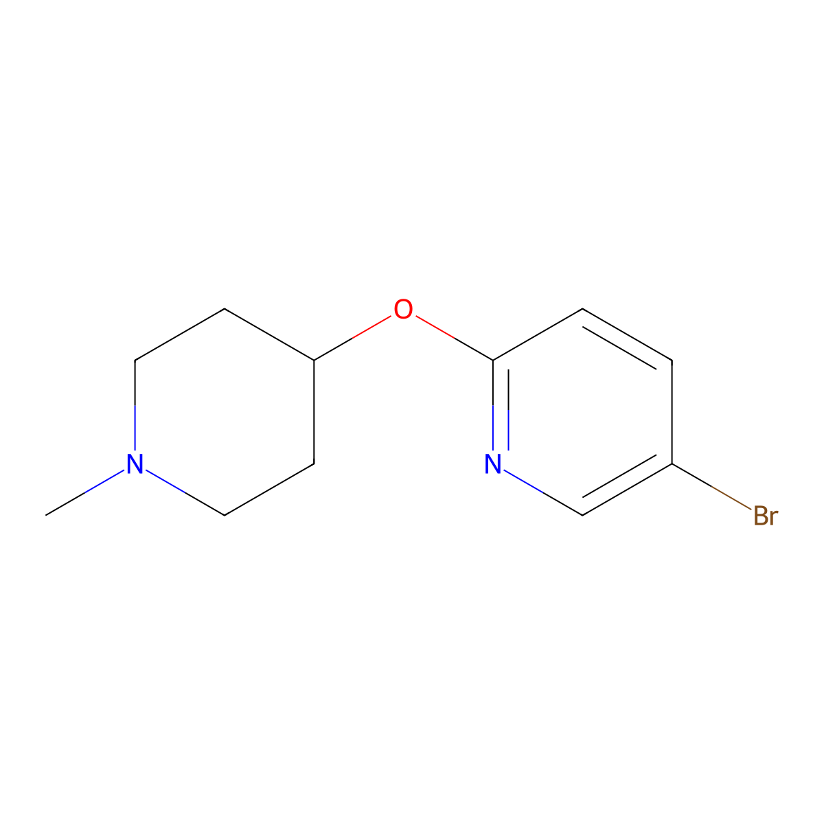 5-Bromo-2-((1-methylpiperidin-4-yl)oxy)pyridine molecular structure, CAS 1015242-41-7