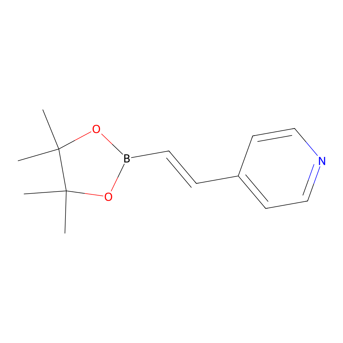 (e)-4-(2-(4,4,5,5-Tetramethyl-1,3,2-dioxaborolan-2-yl)vinyl)pyridine molecular structure, CAS 1015243-13-6