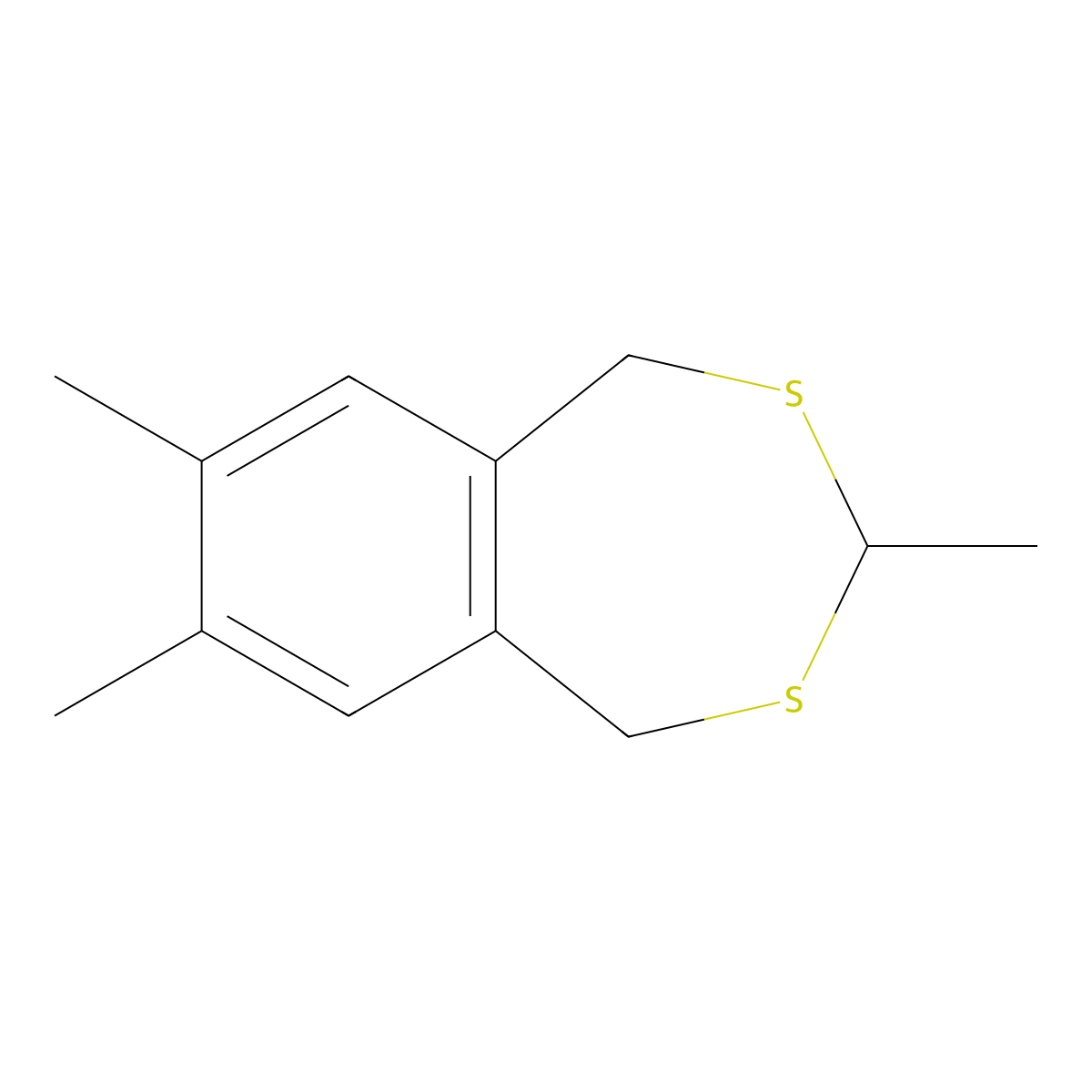 2,4-Benzodithiepin, 1,5-dihydro-3,7,8-trimethyl- molecular structure, CAS 10153-31-8