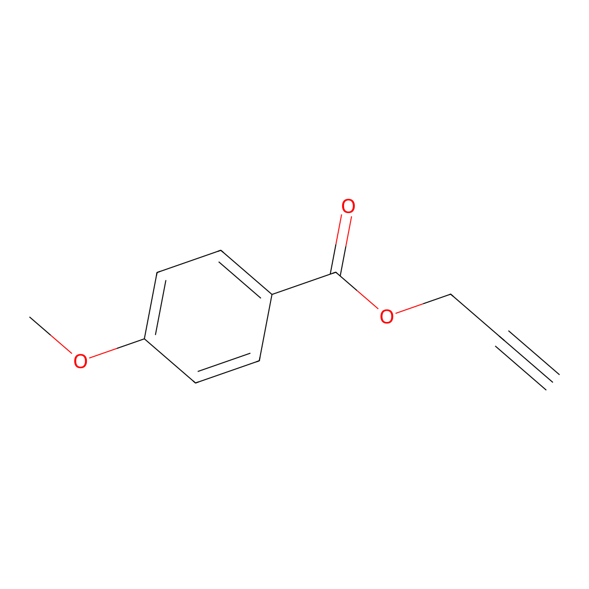 Propynyl p-methoxybenzoic acid molecular structure, CAS 101532-23-4