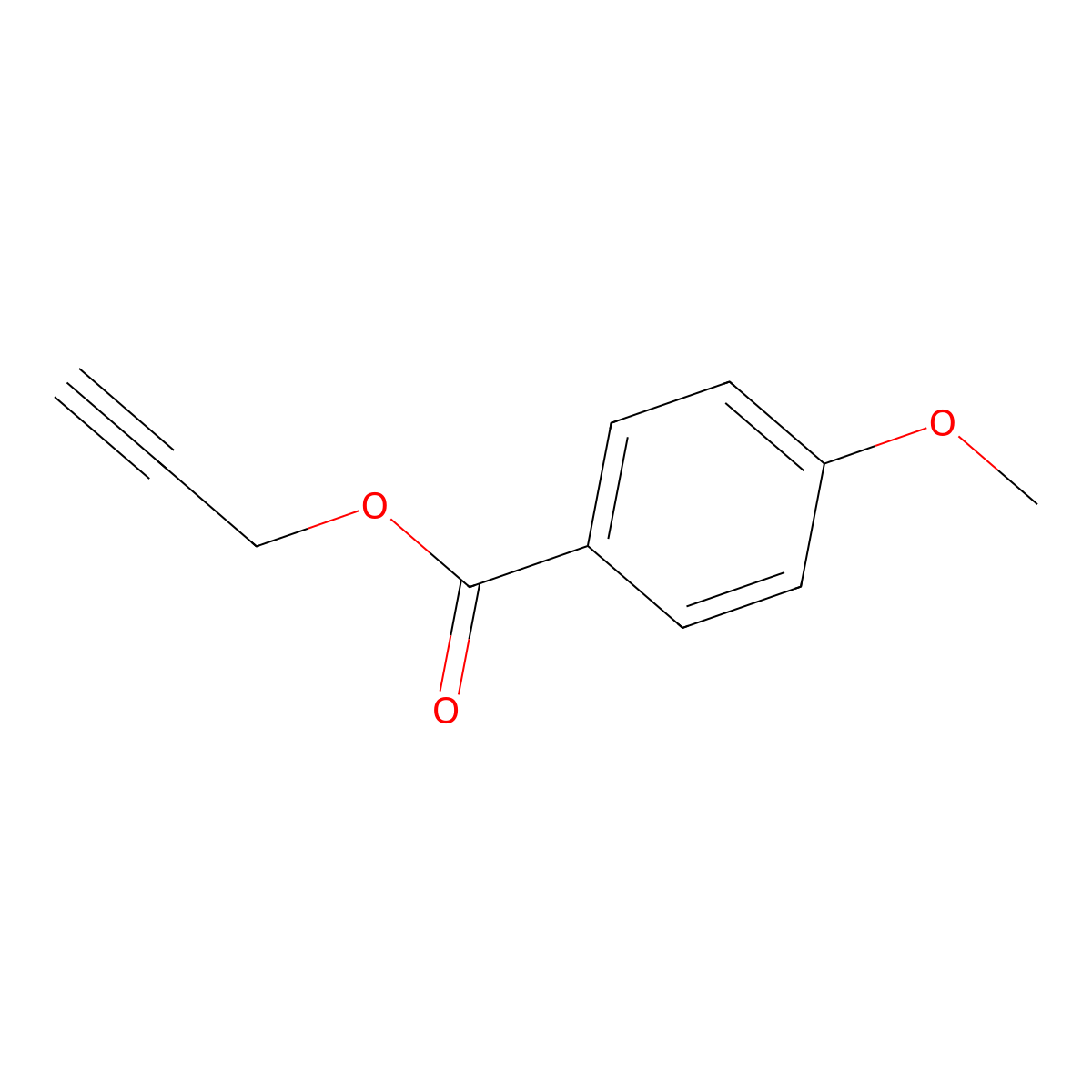 Propynyl p-methoxybenzoic acid molecular structure, CAS 101532-23-4