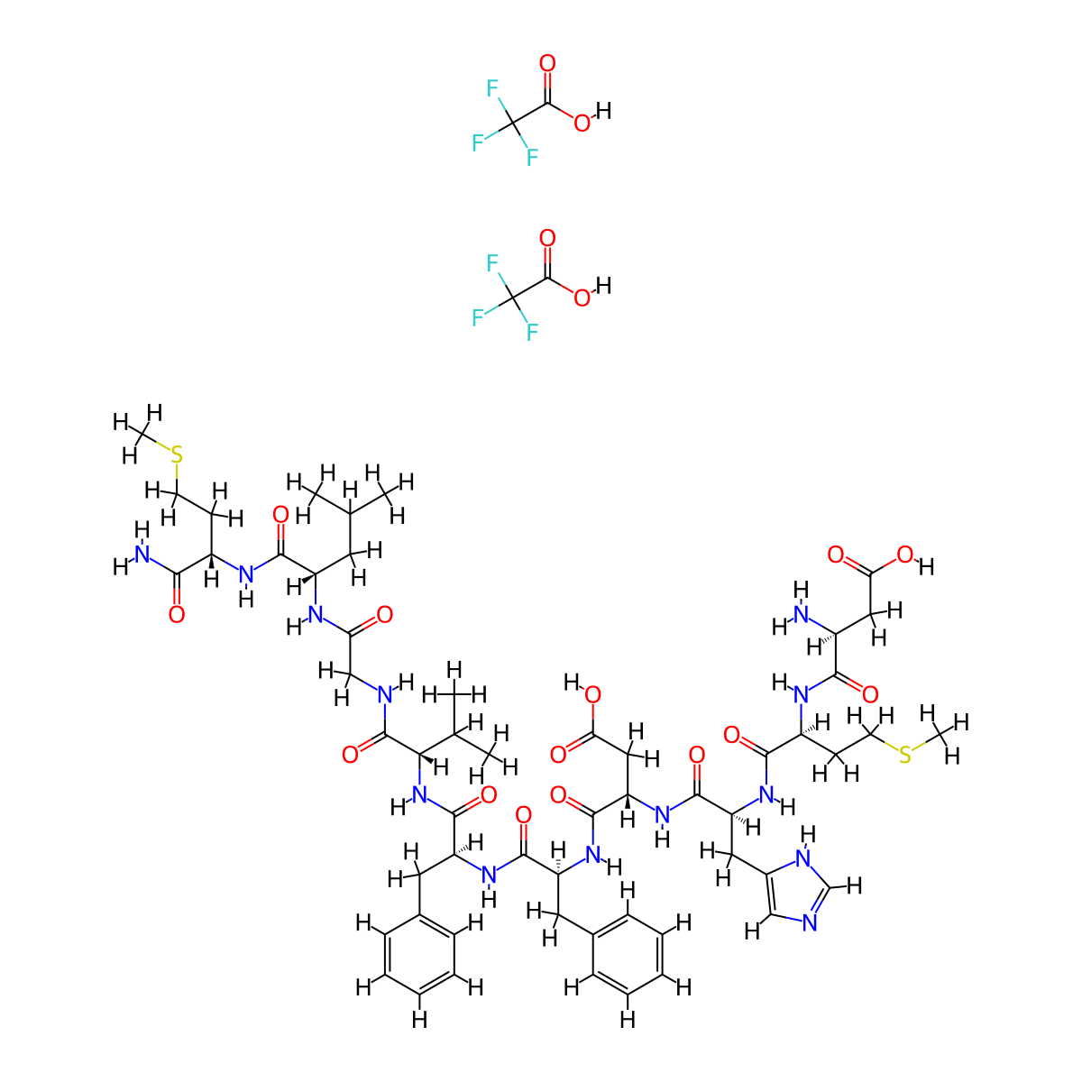 H-Asp-Met-His-Asp-Phe-Phe-Val-Gly-Leu-Met-NH2.2TFA molecular structure, CAS 101536-55-4