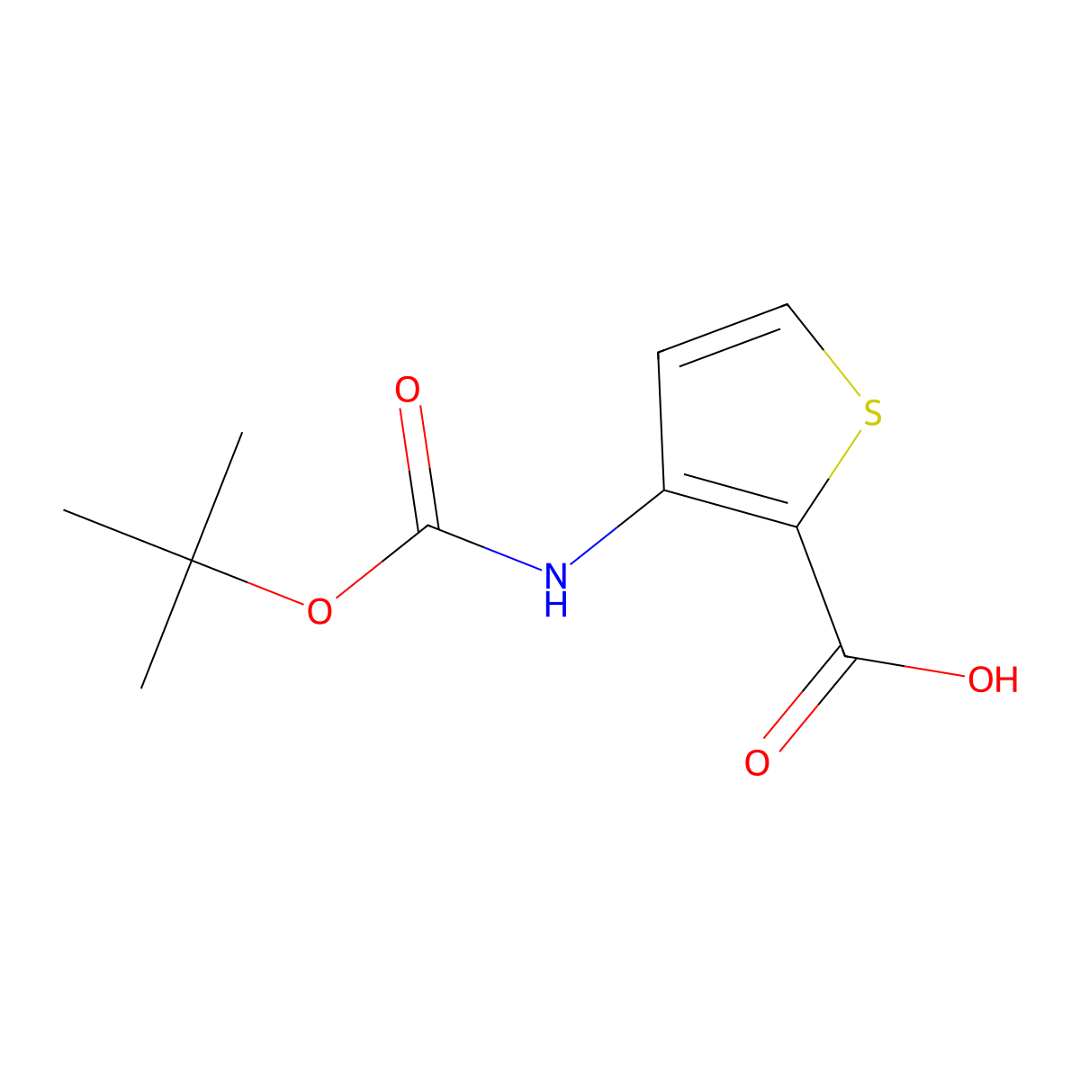 3-(tert-Butoxycarbonylamino)thiophene-2-carboxylic Acid molecular structure, CAS 101537-64-8