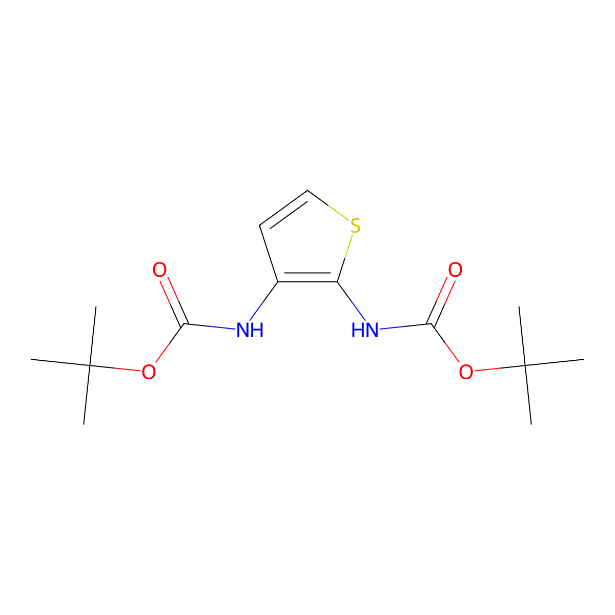 N2,N3-Di-Boc-thiophene-2,3-diamine molecular structure, CAS 101537-66-0
