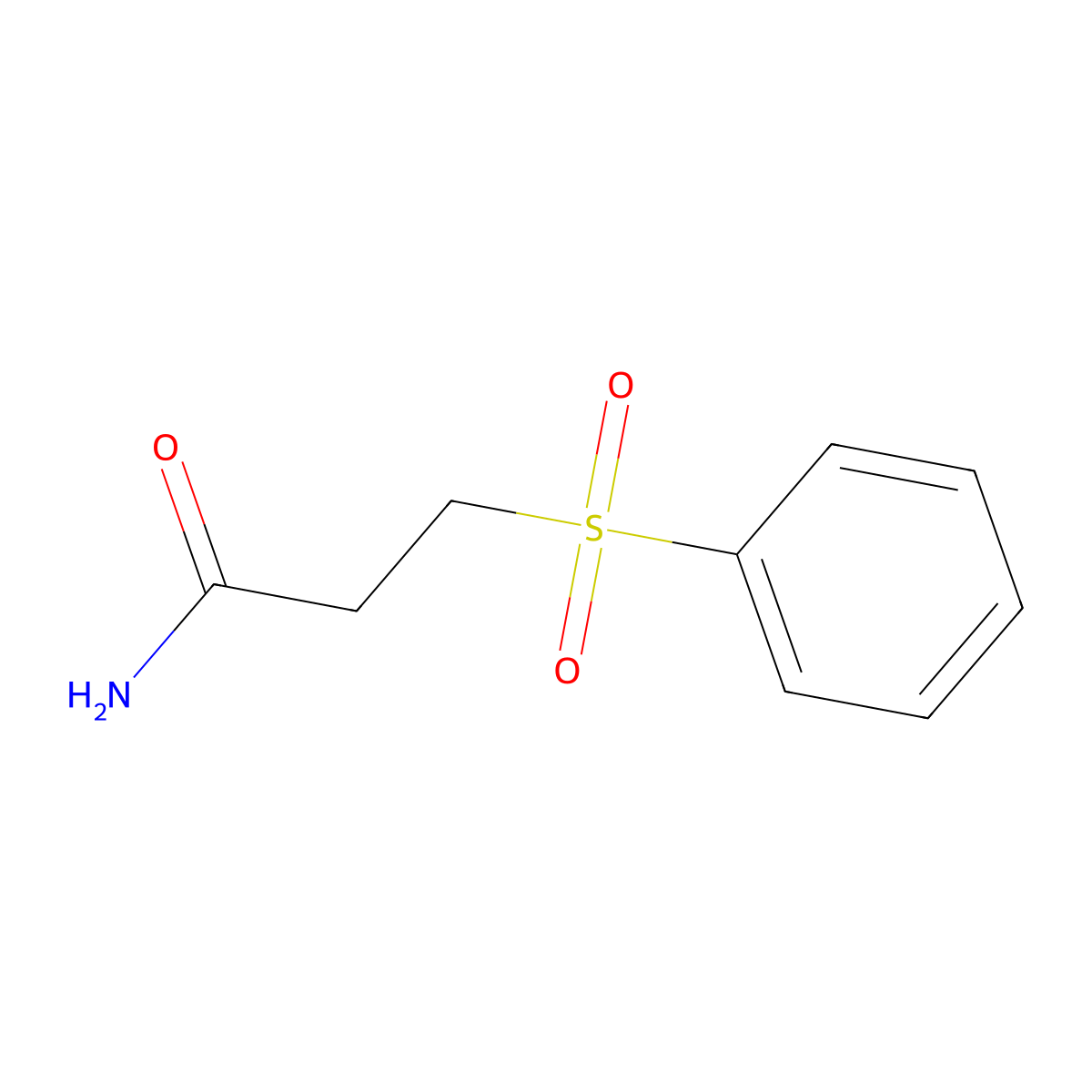 3-(Benzenesulfonyl)propanamide molecular structure, CAS 10154-74-2