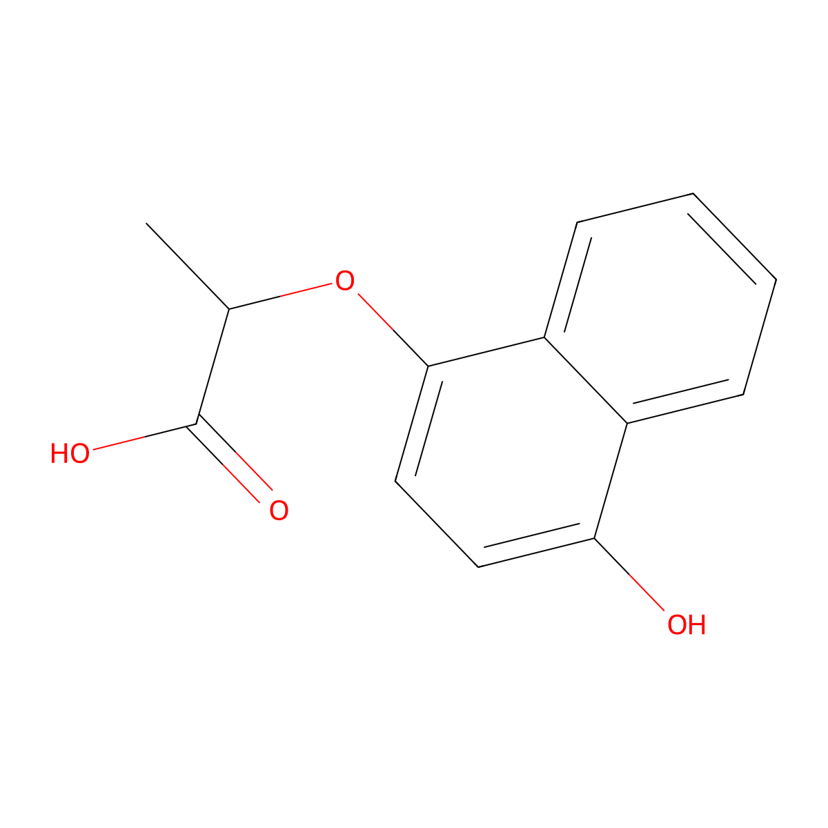 2-(4-Hydroxy-1-naphthyloxy)propionic acid molecular structure, CAS 10154-97-9