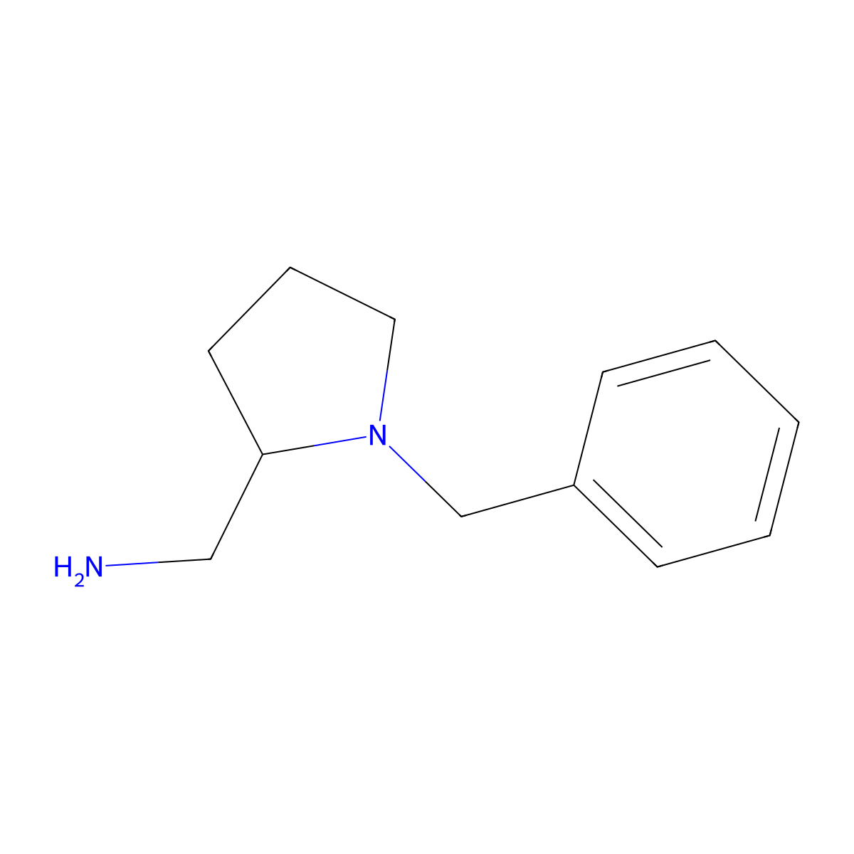 2-Pyrrolidinemethanamine, 1-(phenylmethyl)-, (2R)- molecular structure, CAS 101540-53-8