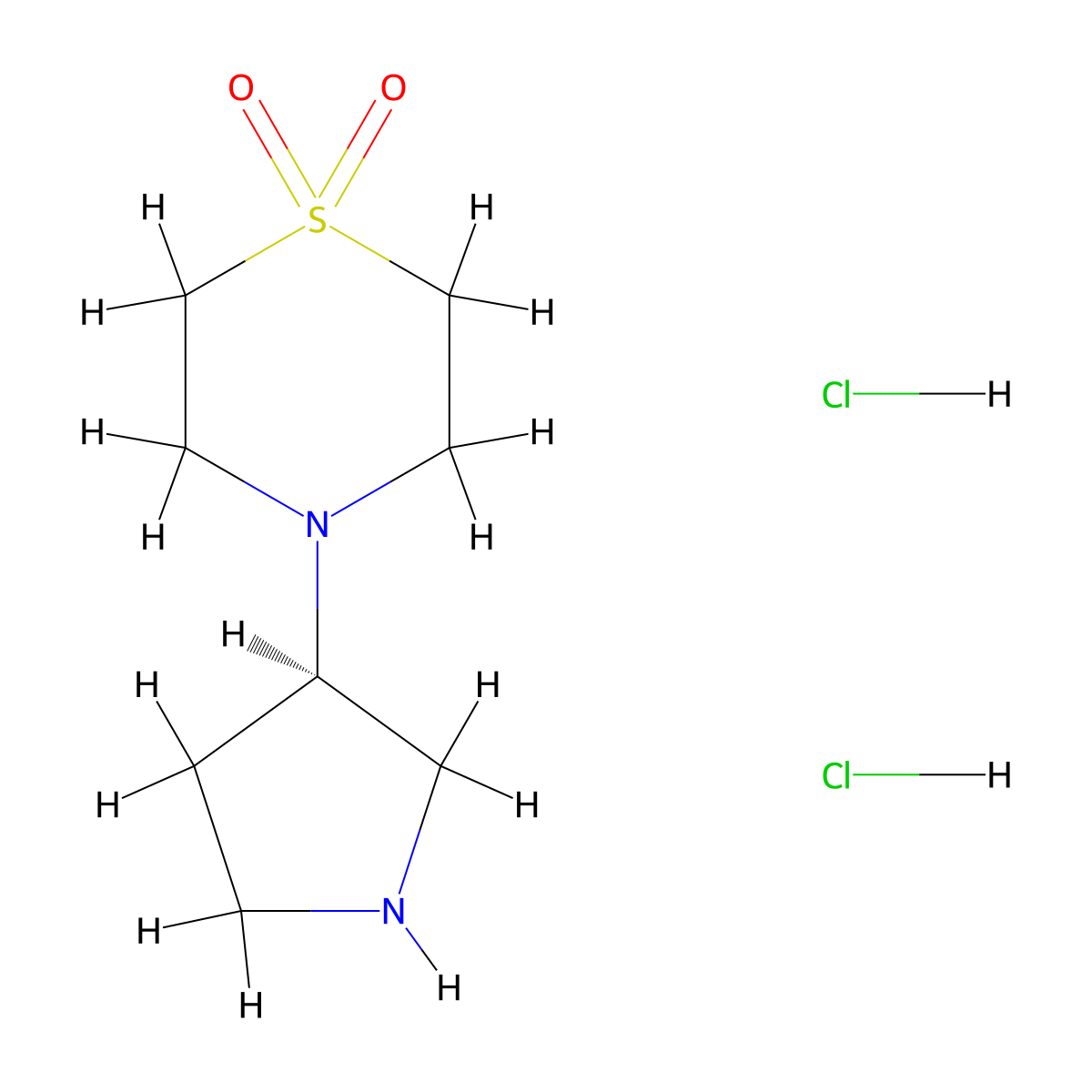 (R)-4-(Pyrrolidin-3-yl)thiomorpholine 1,1-dioxide dihydrochloride molecular structure, CAS 1015443-63-6