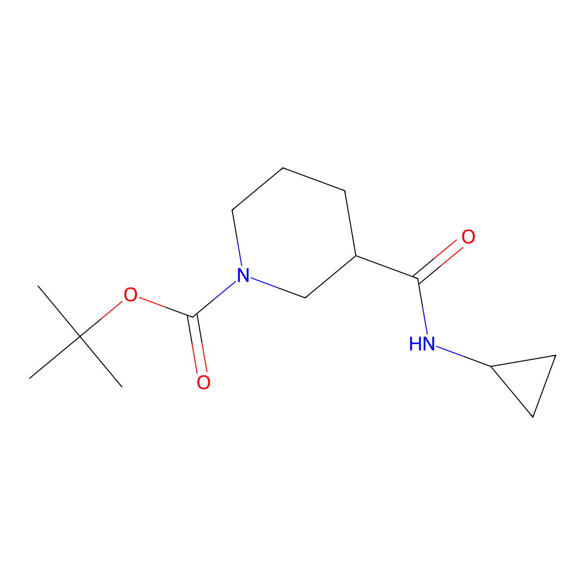 Tert-butyl 3-[(cyclopropylamino)carbonyl]piperidine-1-carboxylate molecular structure, CAS 1015446-12-4