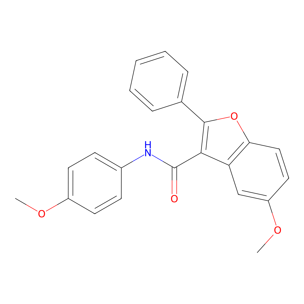 5-methoxy-N-(4-methoxyphenyl)-2-phenyl-1-benzofuran-3-carboxamide molecular structure, CAS 101547-18-6