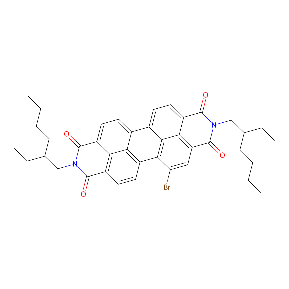5-Bromo-2,9-bis(2-ethylhexyl)anthra[2,1,9-def:6,5,10-d'e'f']diisoquinoline-1,3,8,10(2H,9H)-tetraone molecular structure, CAS 1015473-19-4