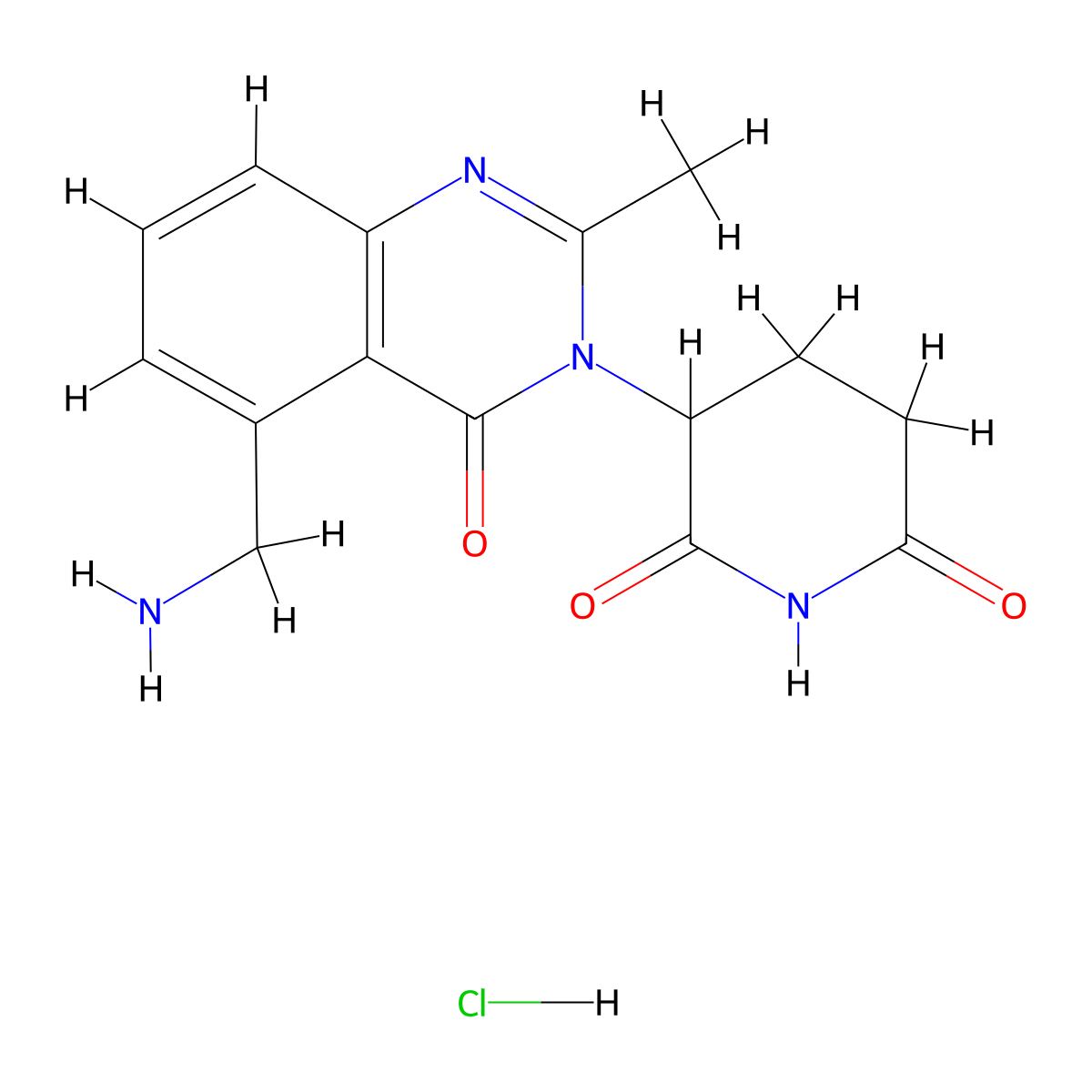 3-[5-(Aminomethyl)-2-methyl-4-oxo-3,4-dihydroquinazolin-3-yl]piperidine-2,6-dione hydrochloride molecular structure, CAS 1015474-47-1