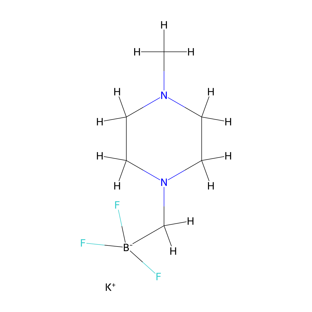 Potassium 1-methyl-4-trifluoroboratomethylpiperazine molecular structure, CAS 1015484-22-6