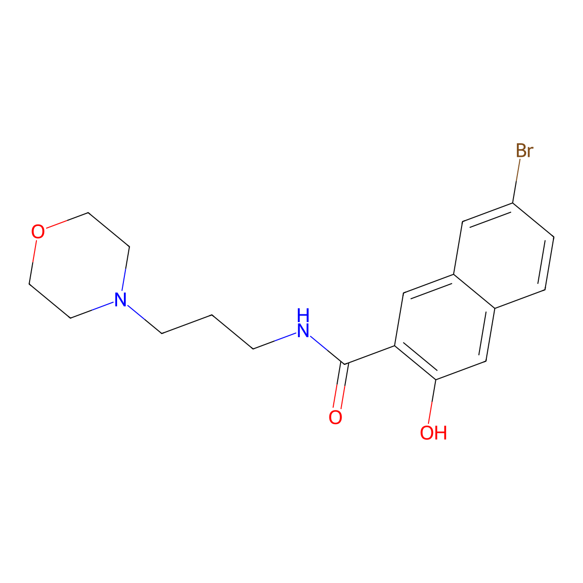 7-Bromo-3-hydroxy-N-[3-(morpholin-4-YL)propyl]naphthalene-2-carboxamide molecular structure, CAS 10155-48-3