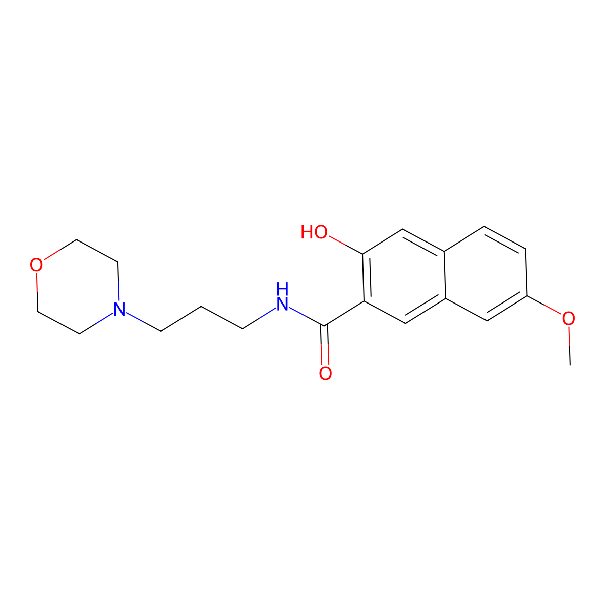 3-Hydroxy-7-methoxy-N-[3-(morpholino)propyl]naphthalene-2-carboxamide molecular structure, CAS 10155-49-4